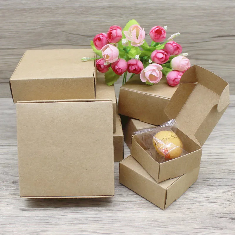 10pcs Various Gift Packaging White Kraft Paper, Window Box Paper, Marble Box with Window, Christmas Packaging Packaging Box