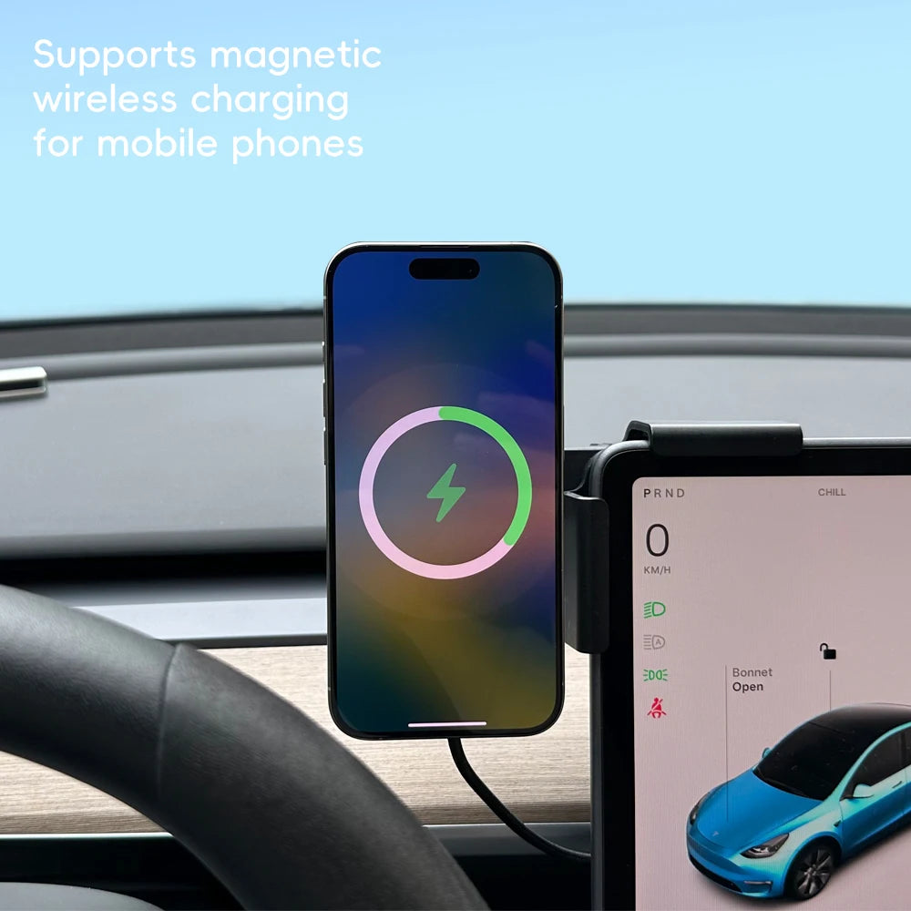 Supporto magnetico per telefono con ricarica wireless 25W Qi2.2 per Tesla