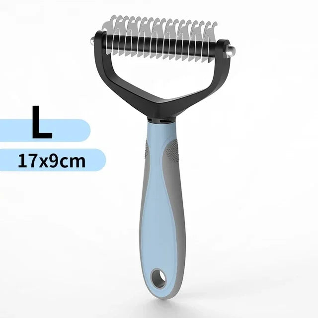 Spazzola Pettine Doppia Lato in Acciaio Inox per Rimozione Pelo di Gatti e Cani