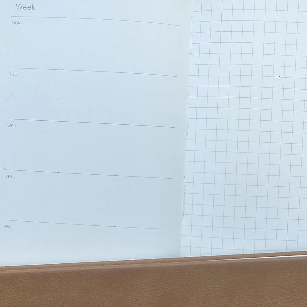 Fromthenon PU Leather Weekly Plan Travelers Notebook Journal Planner Weeks Cover Student Office Stationery Supplies