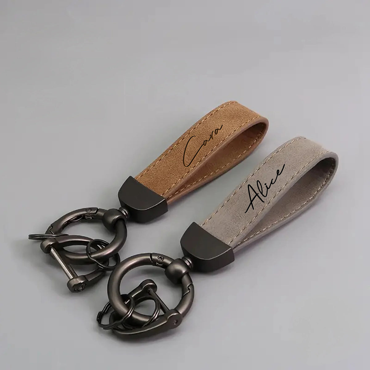 Personalized Custom Keychains DIY Name Laser Engraving Stylish Durable Faux Leather Modern Car Keychains Accessories Gifts