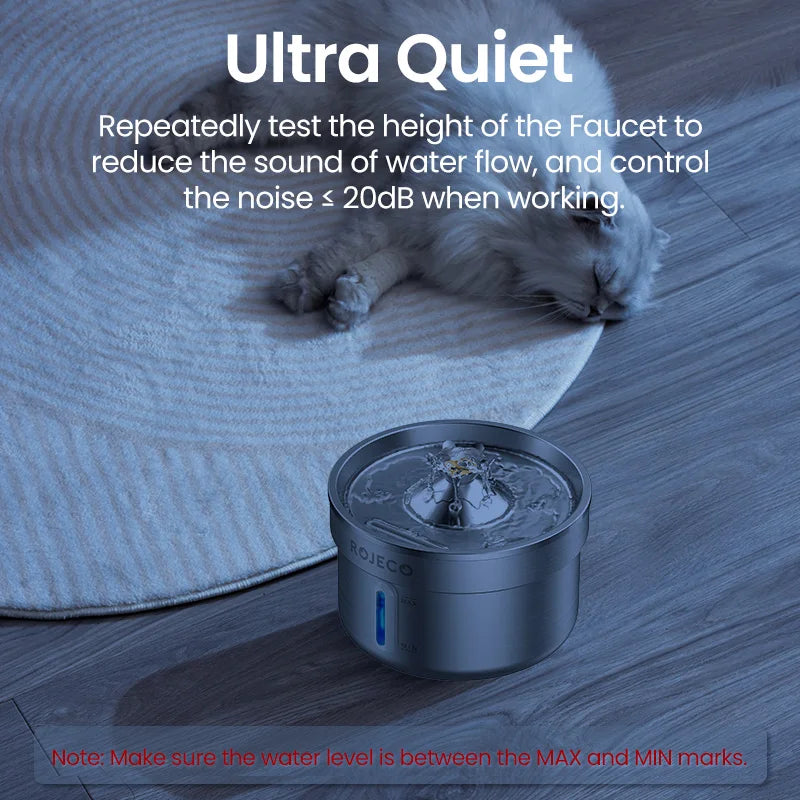 Fontana d'acqua in acciaio inox per cani e gatti, distributore automatico
