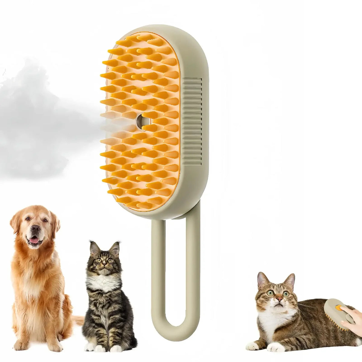 Spazzola 3 in 1 per Gatti e Cani con Vapore, Spray e Massaggio – Ricaricabile…