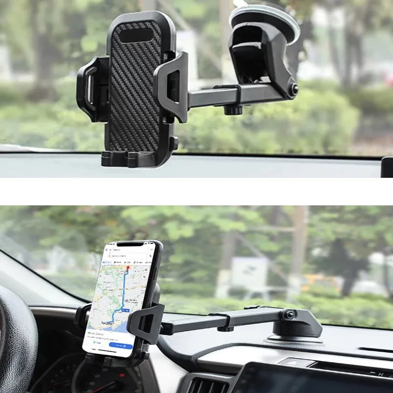 Supporto per smartphone da auto con ventosa regolabile – Nero
