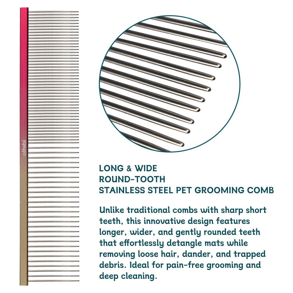 Pettine in acciaio inox a denti lunghi per cani e gatti – rimuove nodi e…