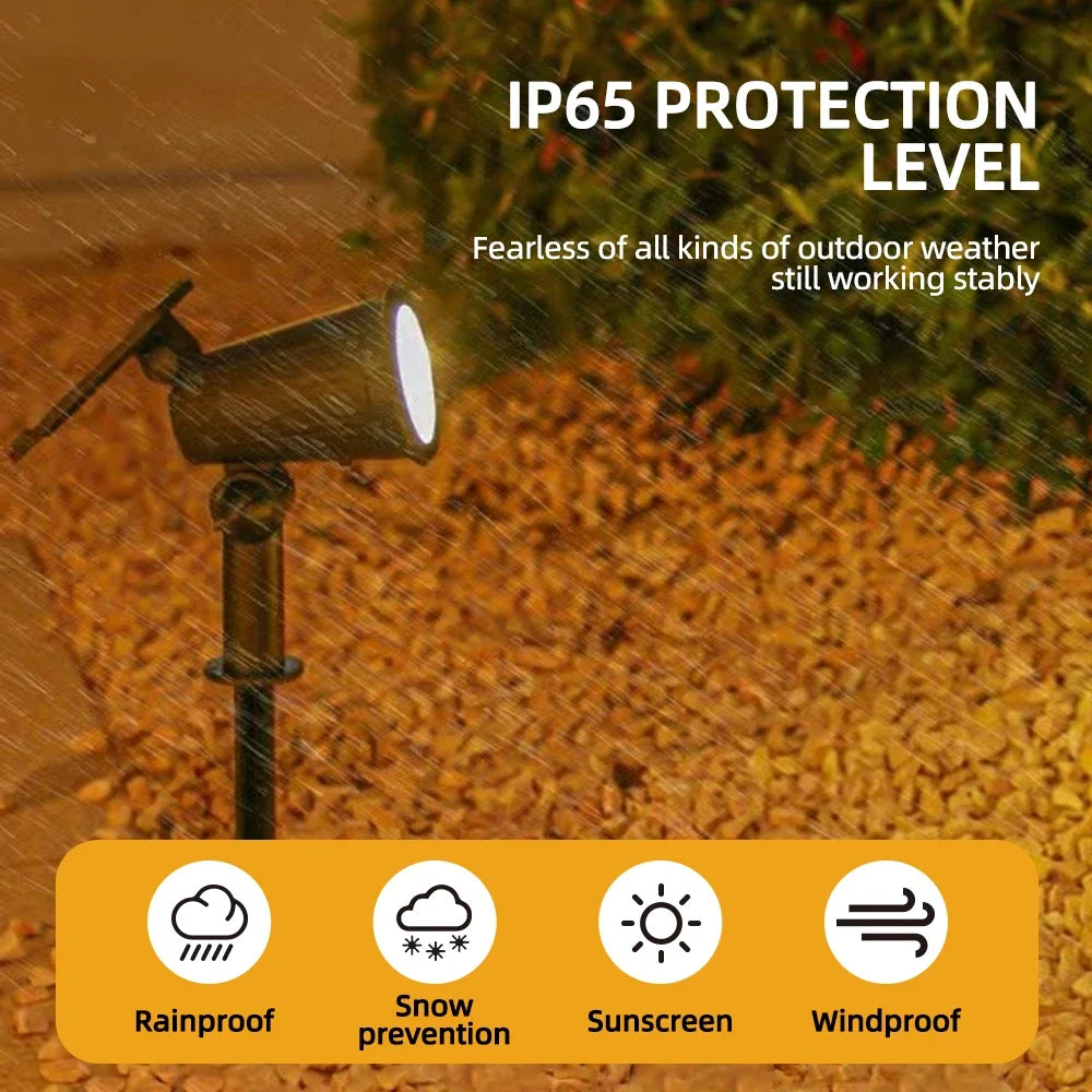 Fari solari LED RGB 9 LED IP65 impermeabili, regolabili per giardino