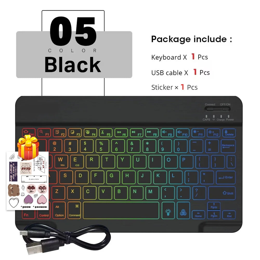 Tastiera Bluetooth retroilluminata con mouse – Compatibile iOS, Android, Windows