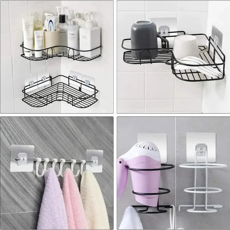 Ganci adesivi trasparenti per casa, set 10‑30‑50, impermeabili, capacità 2 kg