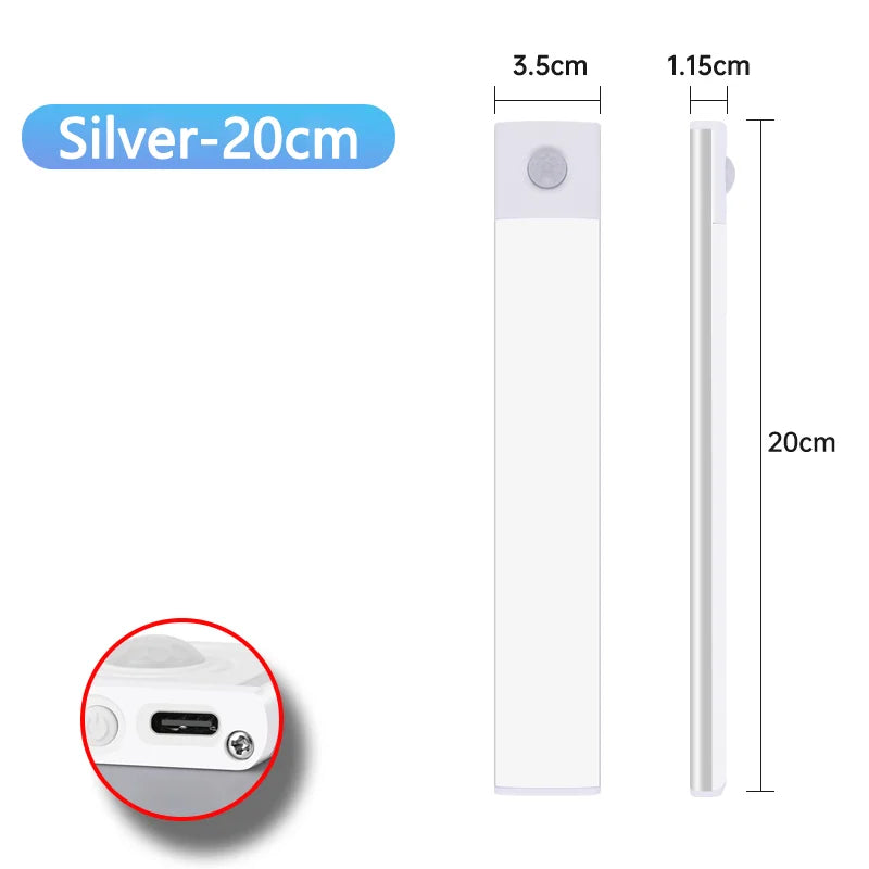 Lampada notturna a sensore di movimento USB, LED sottocucina e armadio