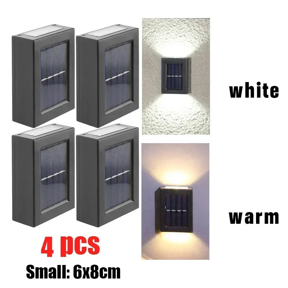 solar up-and-down wall washer light, waterproof, for garden, balcony, stairs (1-6 pcs)