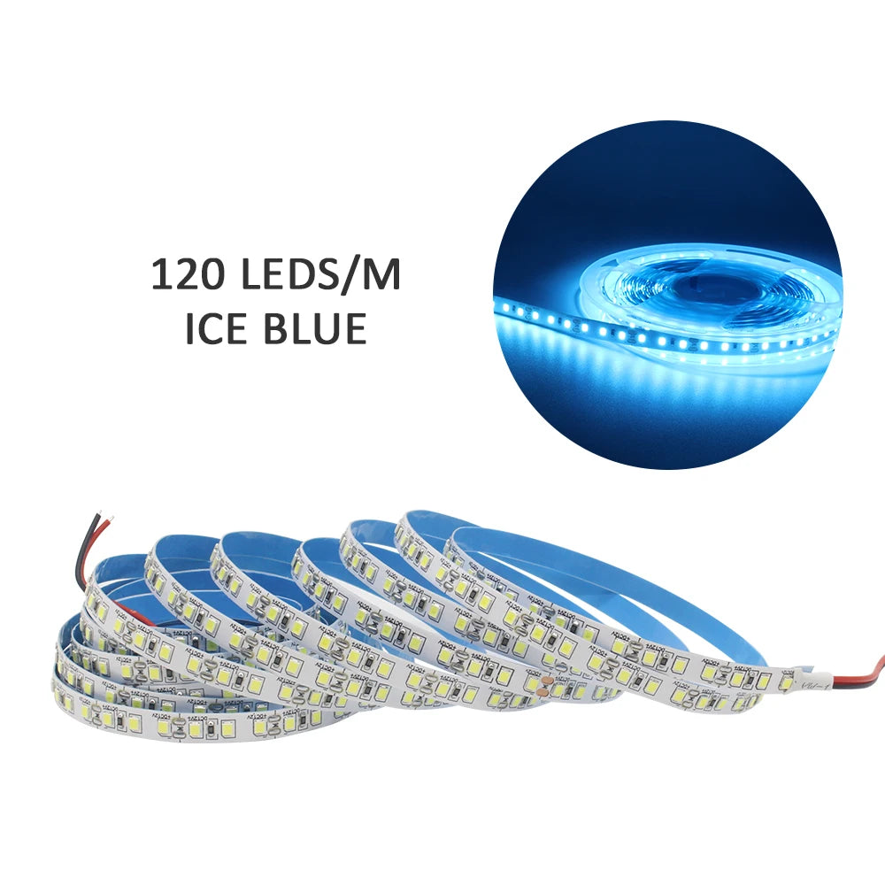 12v led strip smd 2835 1-5m warm white flexible tape light, 120/240 leds per m