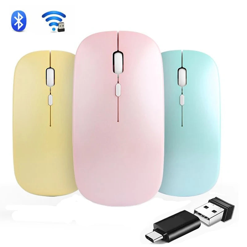 Mouse wireless 2.4 GHz e Bluetooth dual mode, mini ed ergonomico, 1600 DPI