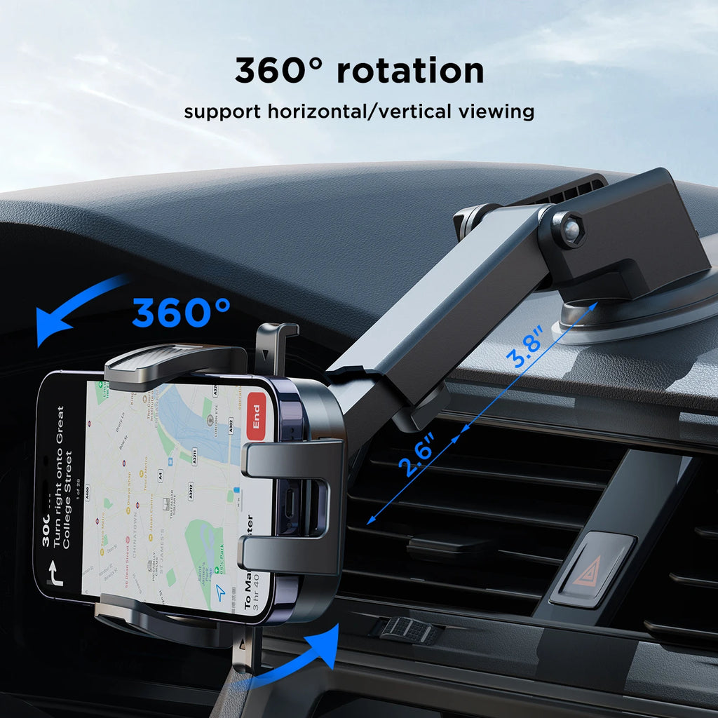 Supporto per telefono auto con ventosa - rotazione 360°, installazione a una…