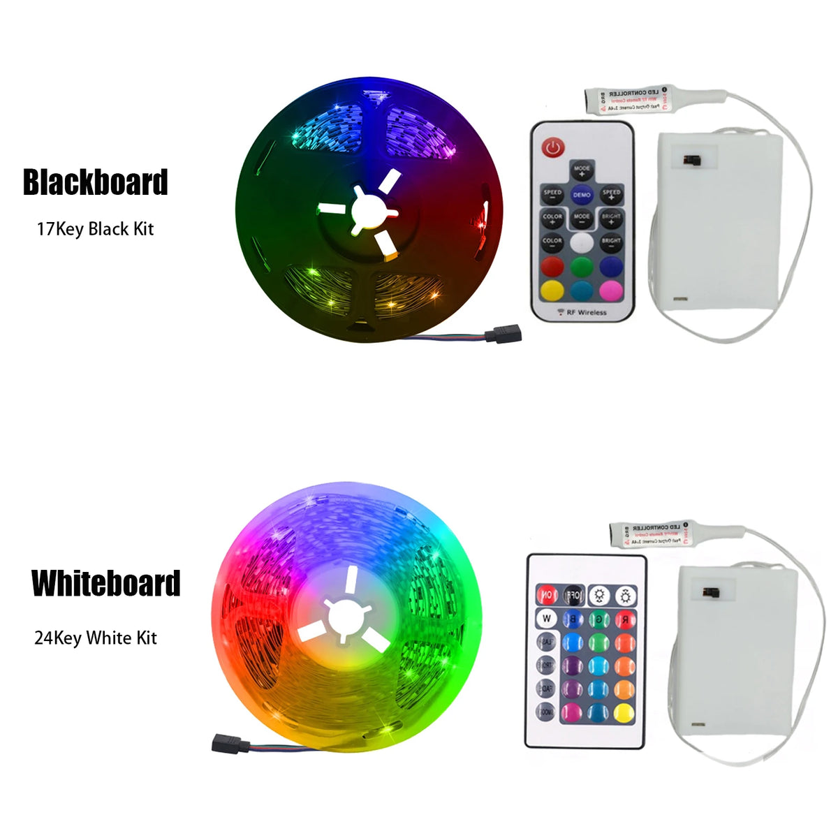 Striscia LED RGB 5V 30 LED/m con telecomando 24 tasti adesiva e impermeabile…