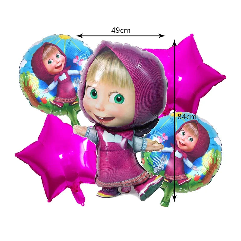 Decorazioni per festa di compleanno Masha e Orso – Palloncini cartoon, set 24…