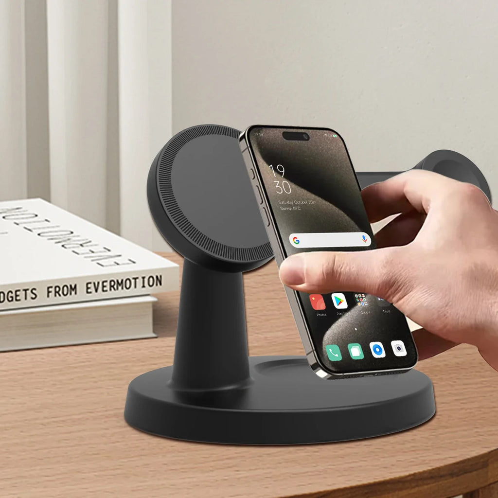 Caricatore wireless 3 in 1 magnetico per iPhone, Apple Watch e AirPods