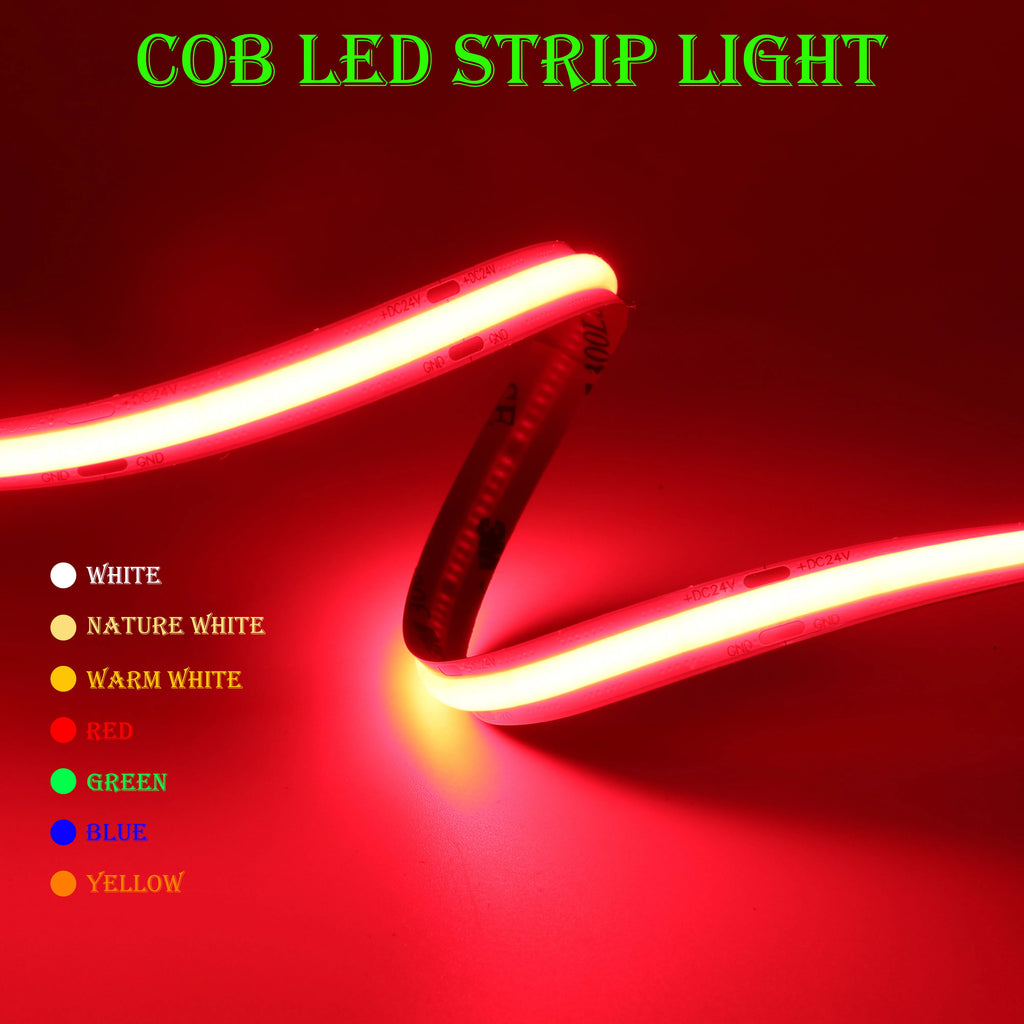 Striscia LED COB ad alta densità 480/528 LED/m – luce bianca calda, naturale,…