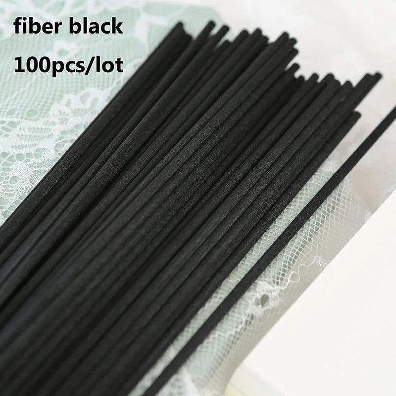 50pcs/100pcs per Lot Fiber Reed Diffuser Sticks 3mmx20cm Rattan Home Fragrance Aromatherapy Sticks Lasting for Office Bedroom