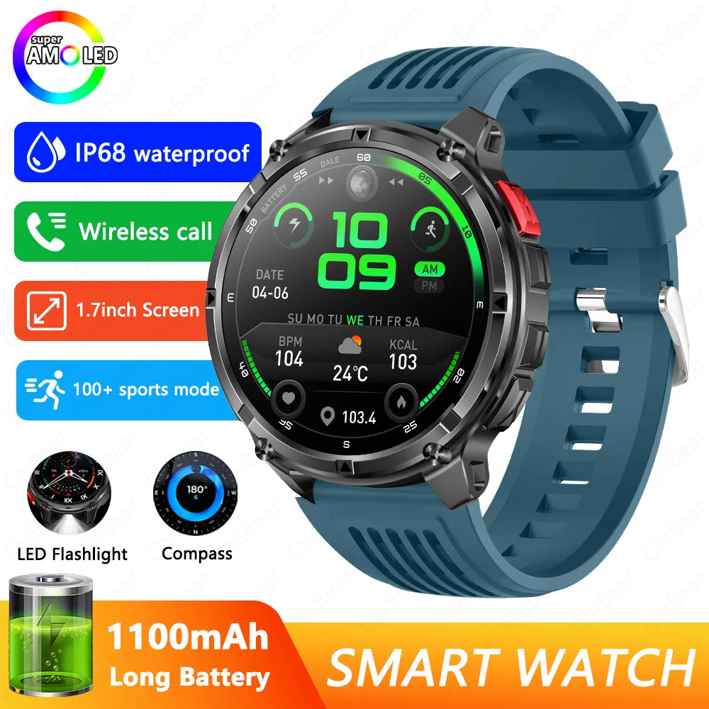 Smartwatch sportivo GPS con batteria 1100 mAh, impermeabilità 3 ATM e…