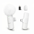 Wireless Mini Lavalier Clip Mic with Furry Windscreen, Dual‑Port Type‑C & Lightning Adapter for iPhone, Android, Tablets, Laptop