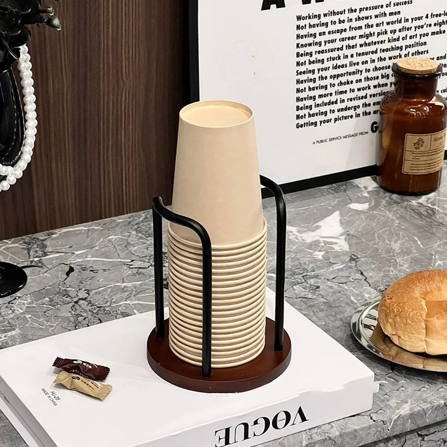 Portacoppette monouso in bambù – Scaffale da tavola per tazze e mug