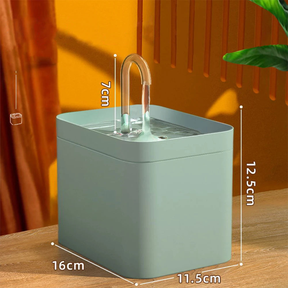 Fontana d'acqua per gatti USB, filtro automatico, 1,5 L, silenziosa