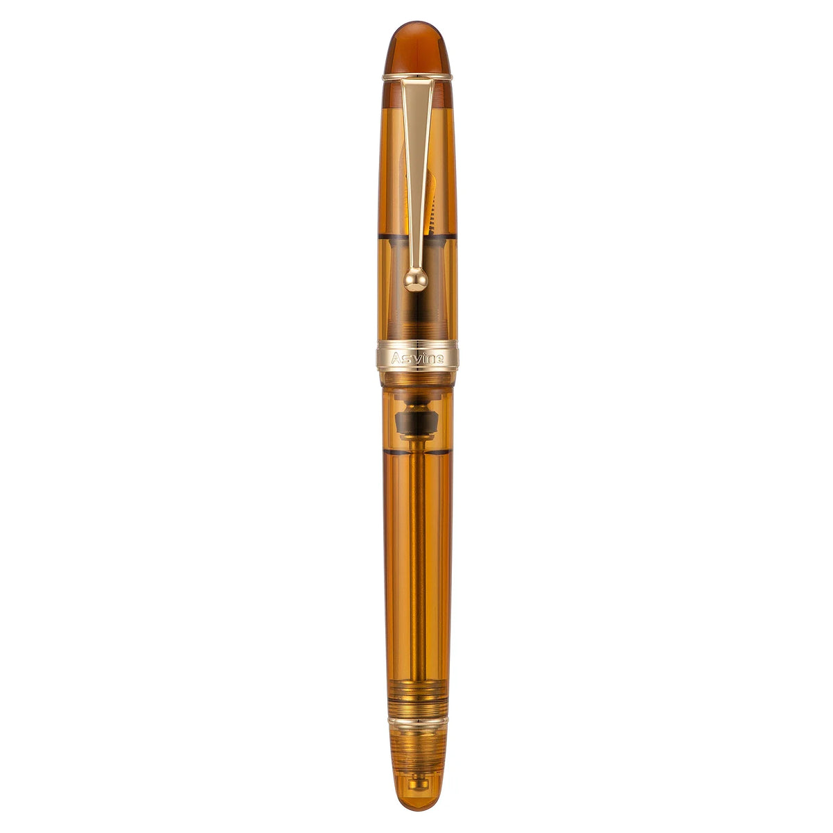 Asvine V126 Vacuum Filling Fountain Pen EF/F/M/ Stub 1.1 Nib, Transparent Brown/ Matte Gray, White Acrylic Writing Gift Set