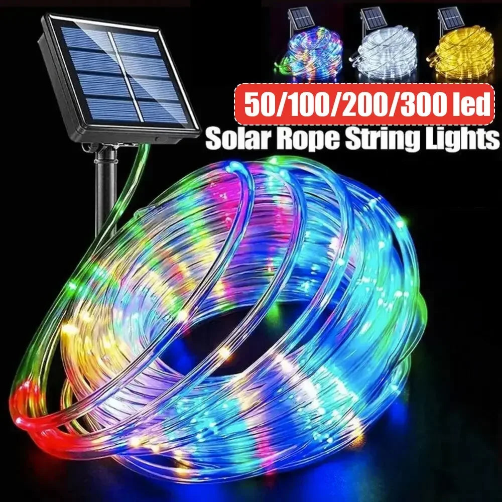 Filo LED Solare da Giardino 32 m – Luce Natalizia e Decorazioni per Eventi