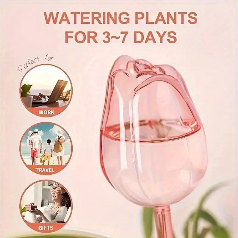 Sfere di irrigazione rosa a forma di tulipano per piante indoor e outdoor