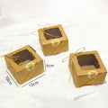 10/30/50Pcs Kraft Paper Open Window Gift Box Baking Cake Cup Favor Candy Packaging Boxes With Sticker Rope Wedding Party Decor