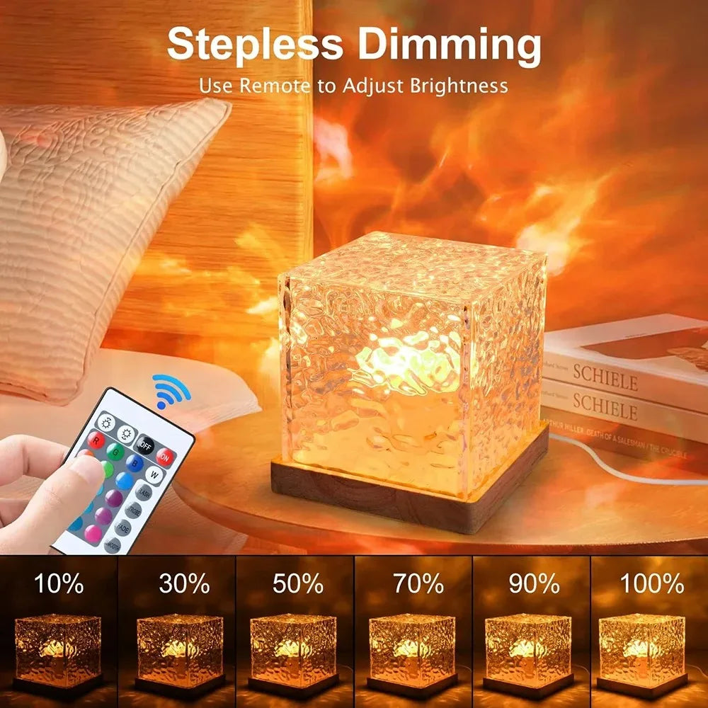 Lampada proiettore notturna USB 16 colori con effetto acqua e aurora