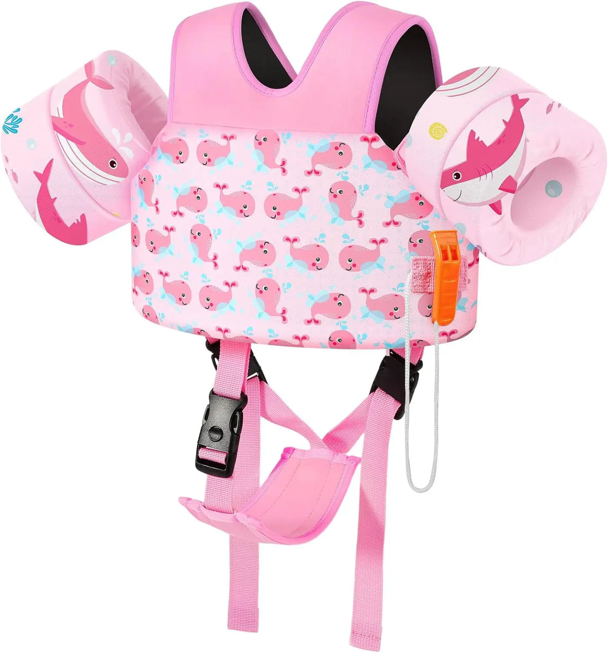 MoKo Toddler Swim Vest for Kids Swim Arm Floaties 15-30 lbs Cartoon Swimming Water Wings with Crotch Strap Pool Float Vests