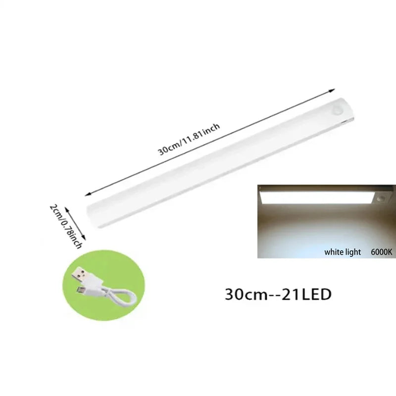 Luce LED ricaricabile con sensore di movimento e fissaggio magnetico per armadi