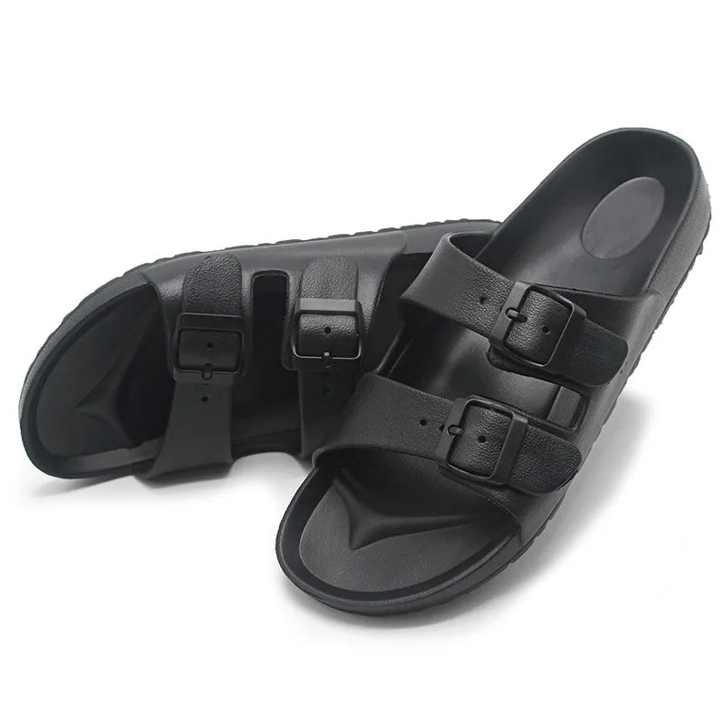 Infradito estivi con doppia fibbia e suola spessa, antiscivolo, unisex