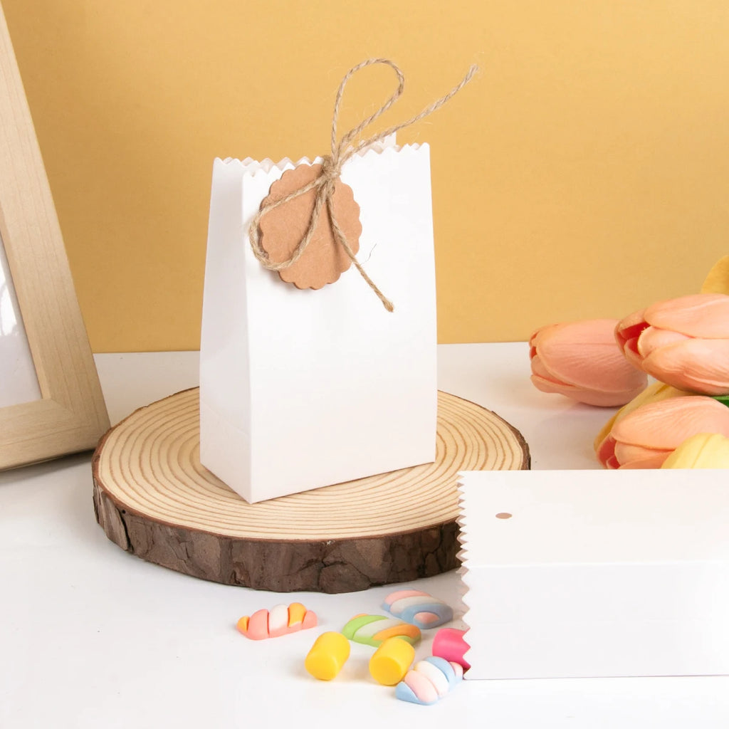 Confezioni regalo in carta kraft retro 10-30 pezzi con etichette e corda