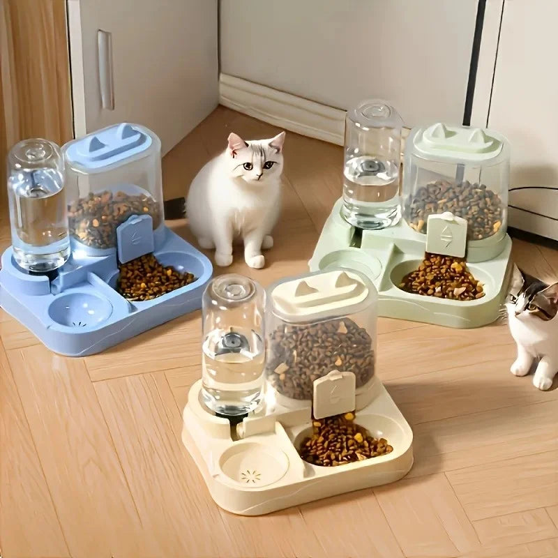 Distributore Cibo Automatico 2-in-1 per Gatti e Cani Piccoli