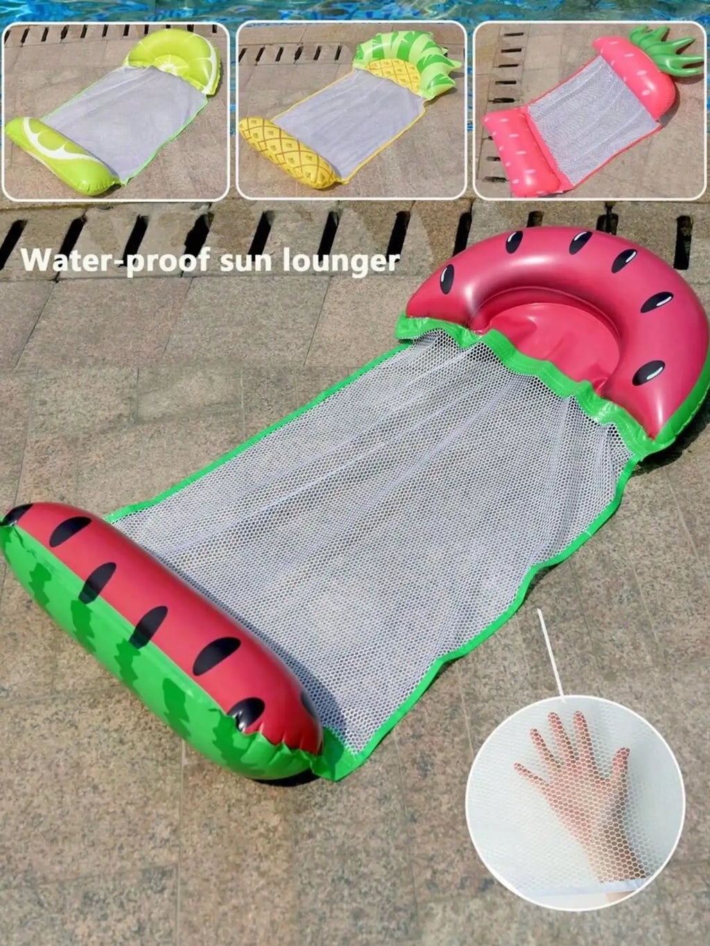 Summer Foldable PVC Inflatable Floating Row Swimming Pool Water Hammock Air Cushion Bed Water Sports Water Bed Can Lie or Sit