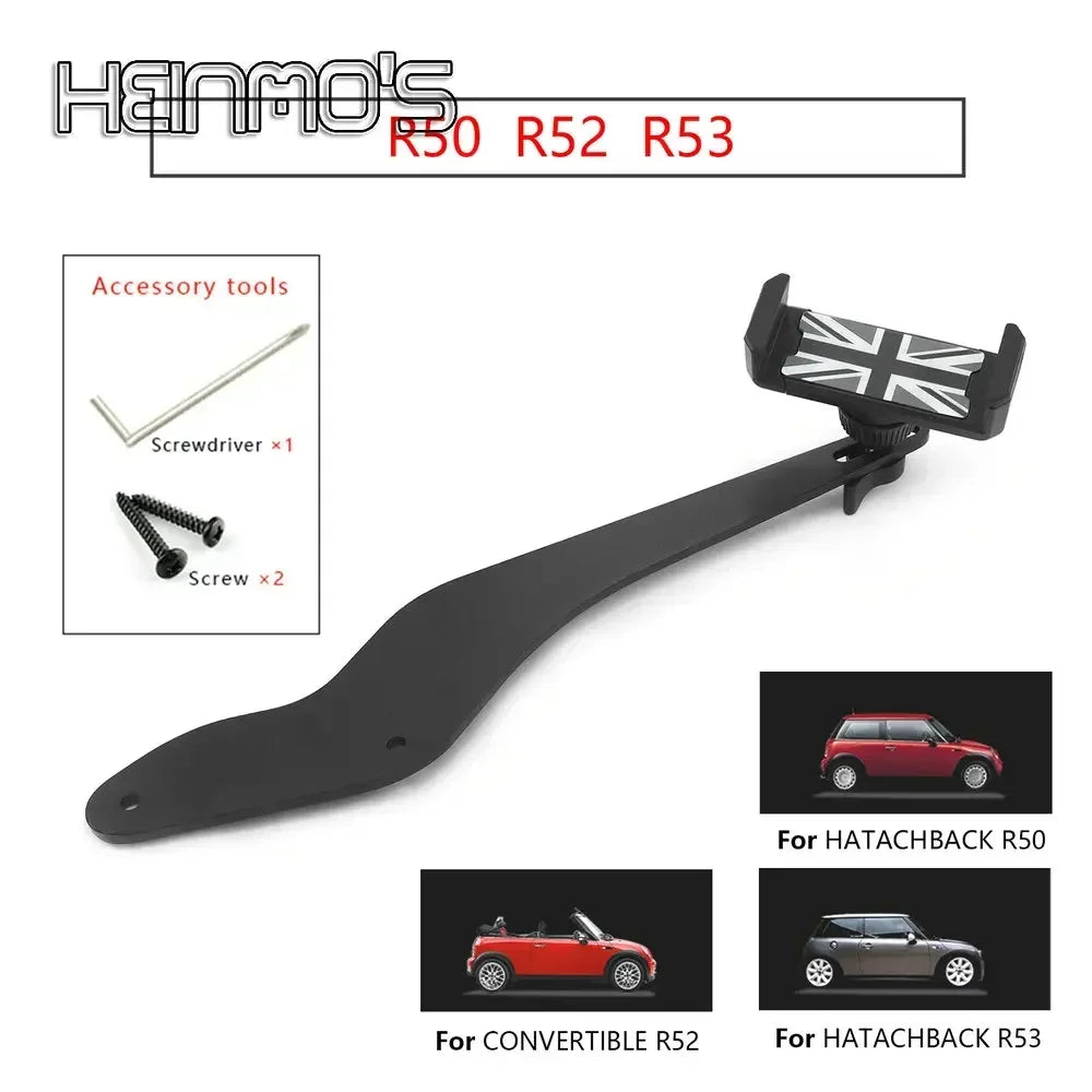Supporto per telefono GPS per MINI Cooper R55 R56 R57 - Fissaggio interno nero