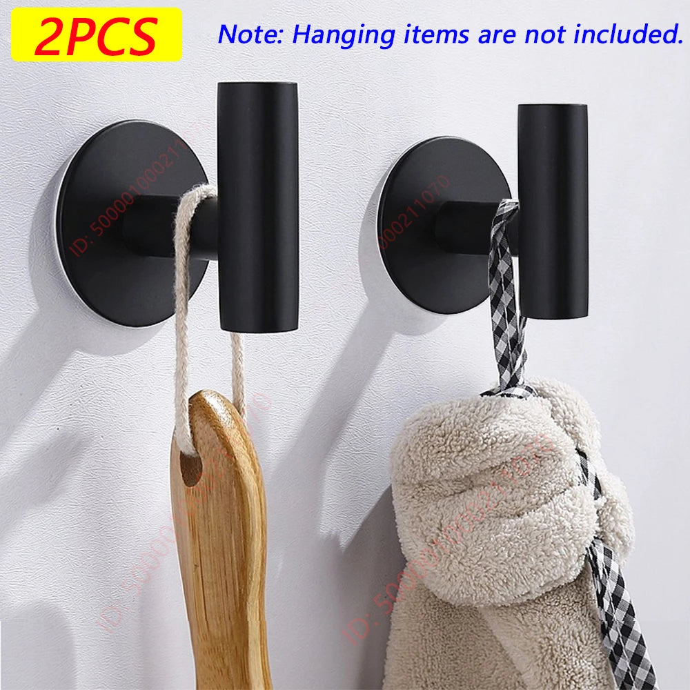 adhesive wall hook set – stainless steel for robes, towels, coats, keys