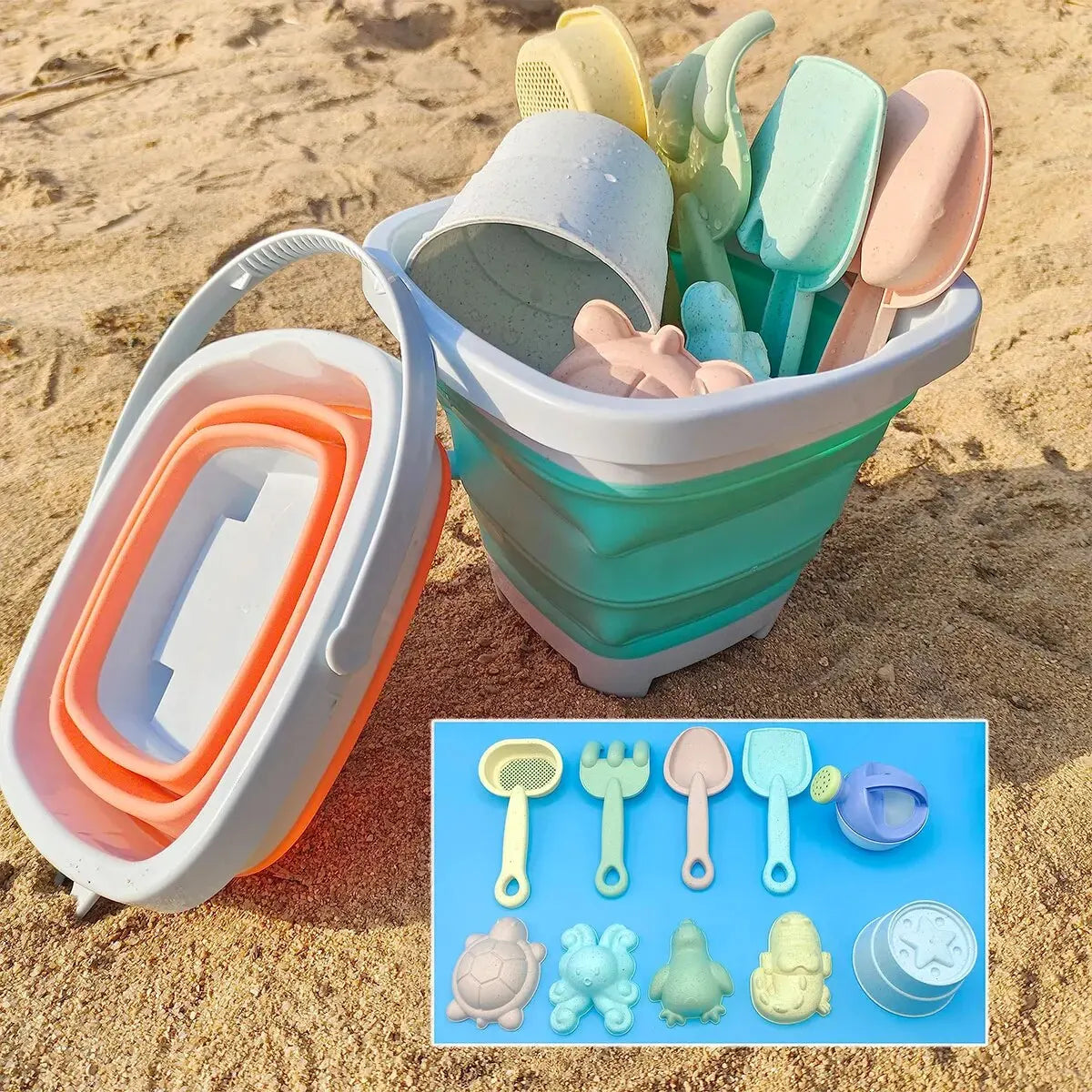 Set da 11 Giocattoli da Spiaggia per Bambini – Secchiello, Paletta e Rastrello