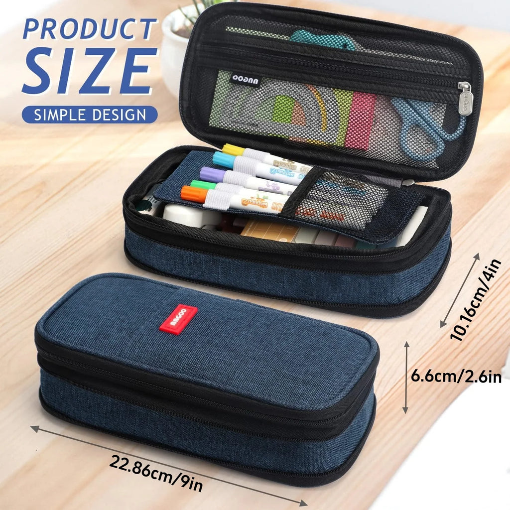 Portapenne Navy Blue capacità retrattile, multiuso in tessuto premium – regalo