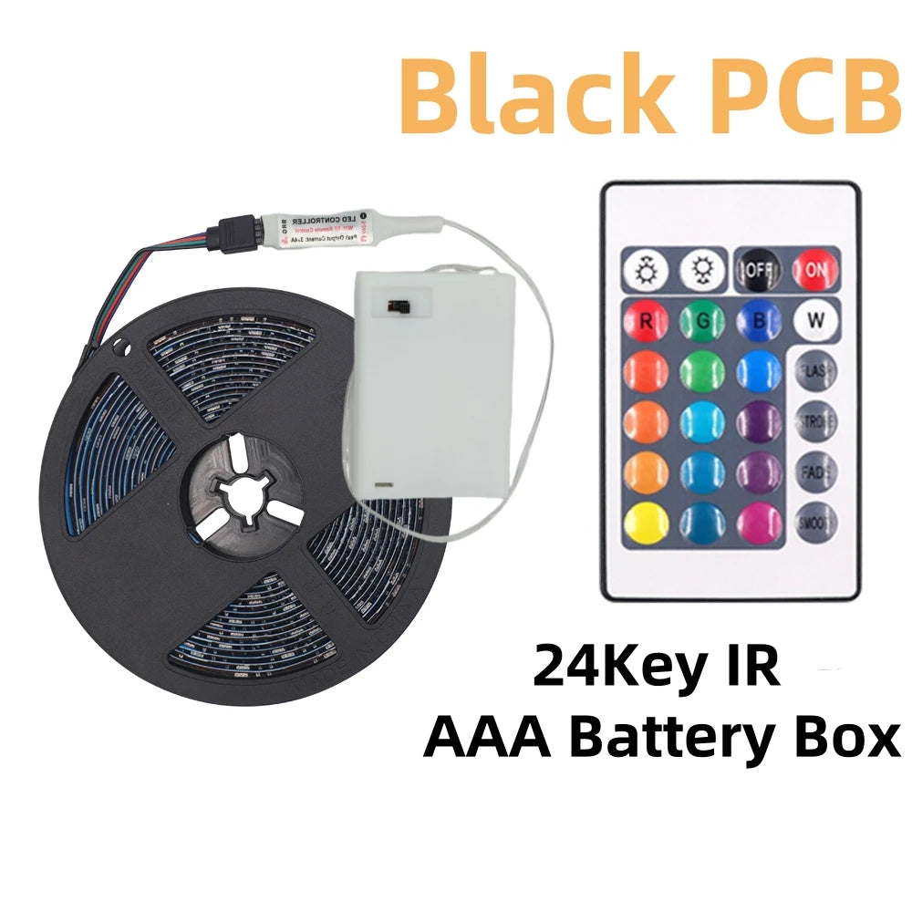 Striscia LED RGB 5V 30 LED/m con telecomando 24 tasti adesiva e impermeabile…