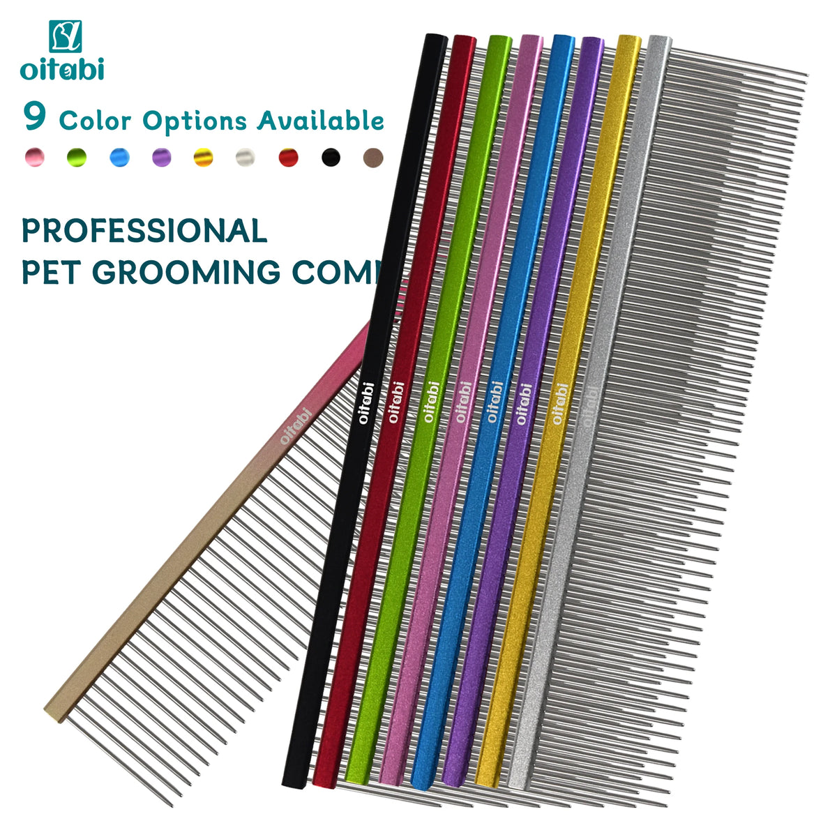 Pettine in acciaio inox a denti lunghi per cani e gatti – rimuove nodi e…