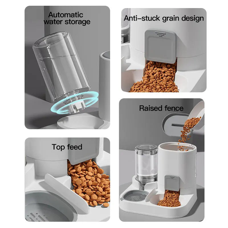 Distributore Automatico Acqua e Cibo per Gatti Gravity-Fed 1-Peck