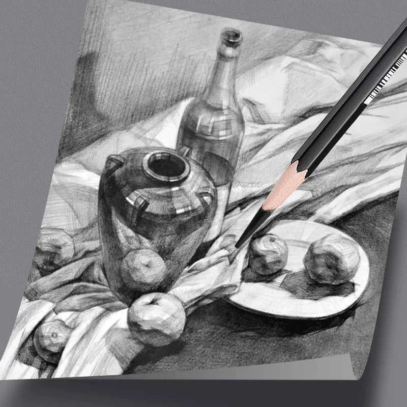 Set da 6 matite professionali Nero e Bianco per disegno su carta scura