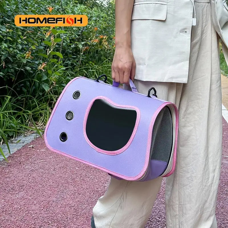Borsa porta animali pieghevole per cani e gatti piccoli, traspirante e comoda