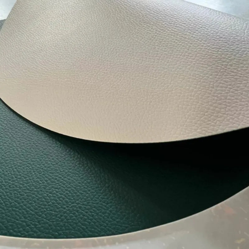 Oval Reversible Faux Leather Placemats Black Waterproof & Heat-Resistant Table Mats Pads for Dining Kitchen Wedding & Party