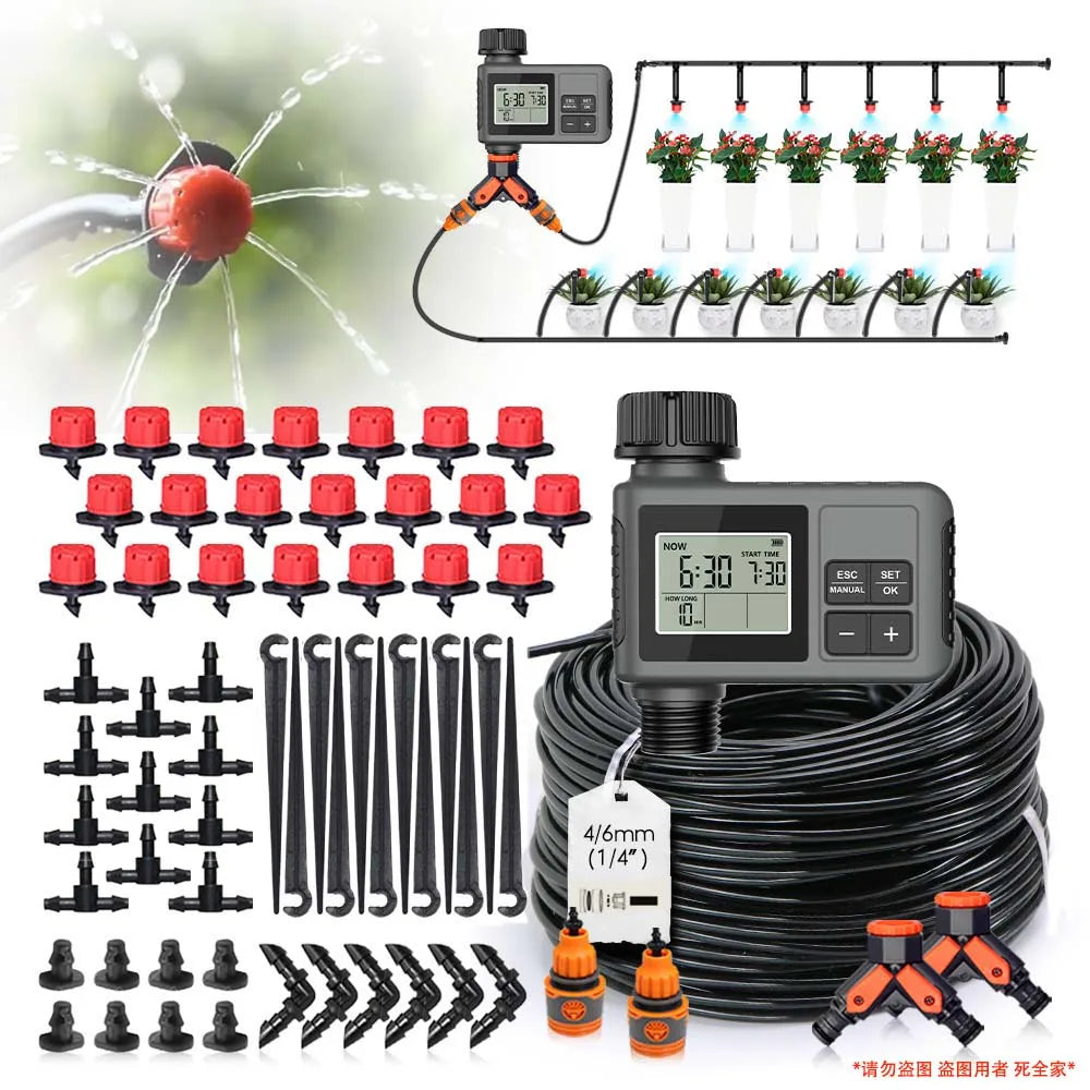 Timer LCD Irrigazione 30‑5 m con Ugello Regolabile – Sistema Intelligente