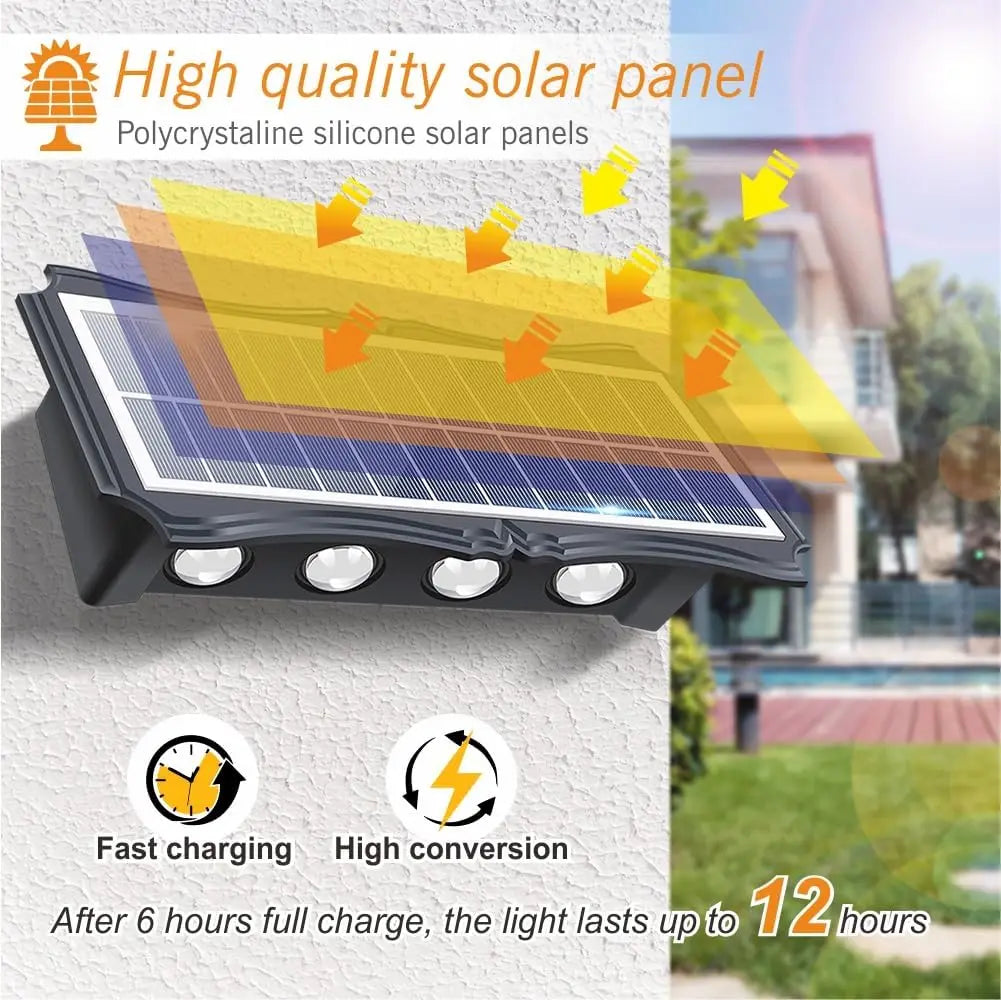 Lampada da Parete Solare LED per Esterni – Illuminazione Waterproof Up & Down