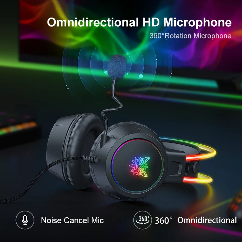 Cuffie Gaming ONIKUMA RGB con Microfono HD, Cablate 3.5mm per PC Xbox PS4 PS5…